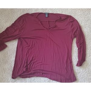 3/4 sleeve Rue21 Burgandy Top